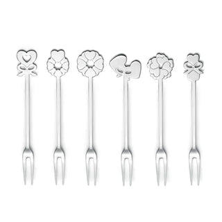 Set Of 6 Appetiser Forks 'LOVE'