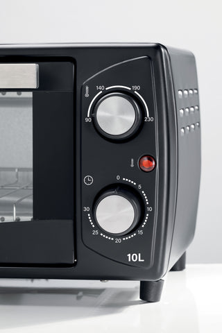 Electric oven with timer, 1000 W, 10 L Black