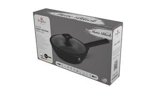 Deep frypan with lid, 24 cm, Matte Black