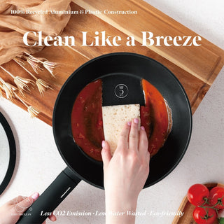 Deep frypan with lid, 24 cm, Matte Black