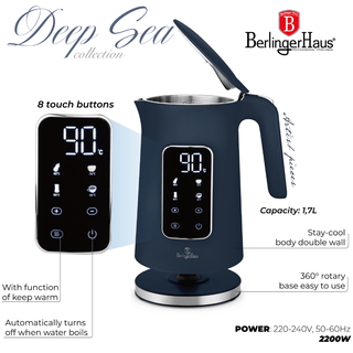 Digital Kettle 1.7L, 2200W Touch screen
