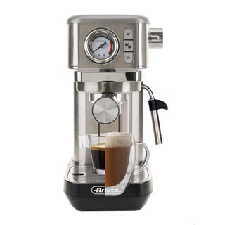 Metal espresso machine with pressure gauge