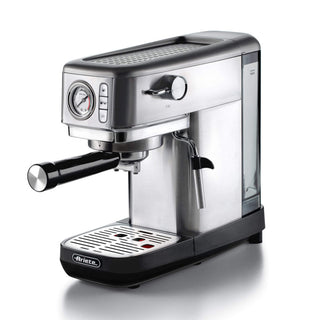 Metal espresso machine with pressure gauge