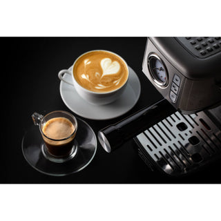 Metal espresso machine with pressure gauge