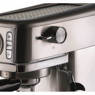 Metal espresso machine with pressure gauge