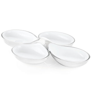 Two-Tone Set of 2 Interlocking Dishes Vintage Clear