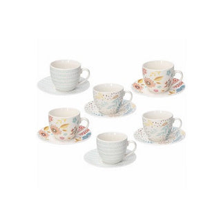 Iris Naif Tea Cup and Saucer Set 6